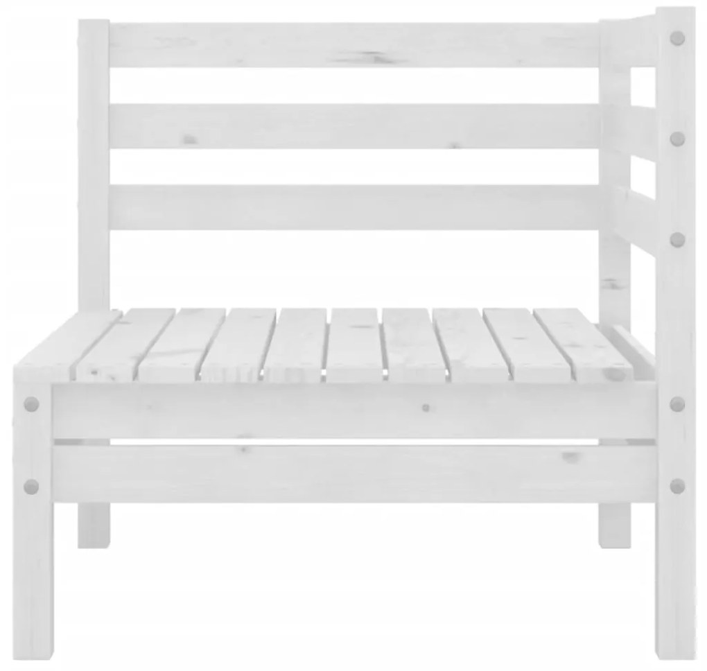6 pcs conjunto lounge de jardim pinho maciço branco
