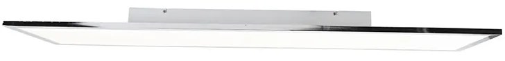 Candeeiro de teto oblongo elegante cromado com LED IP44 - Flat Moderno