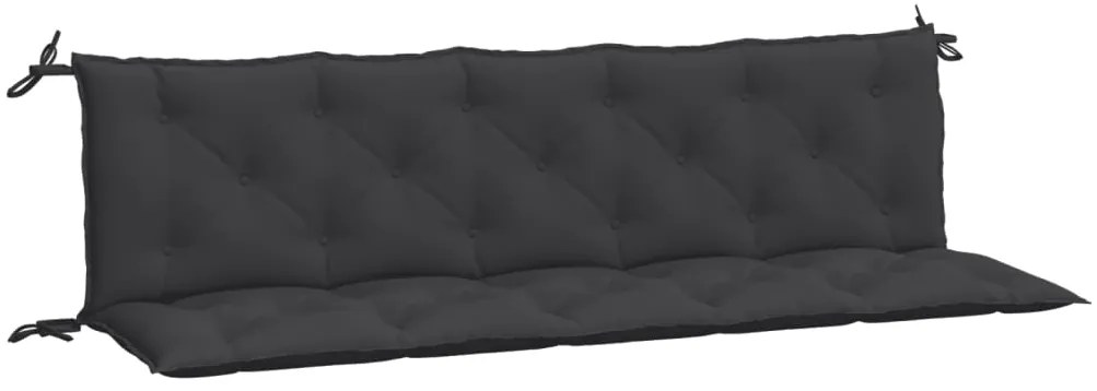 Almofadões banco jardim 2 pcs 180x50x7cm tecido oxford preto