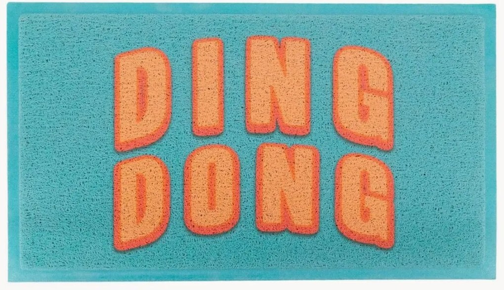 Tapete de entrada lavável Blue Ding Dong