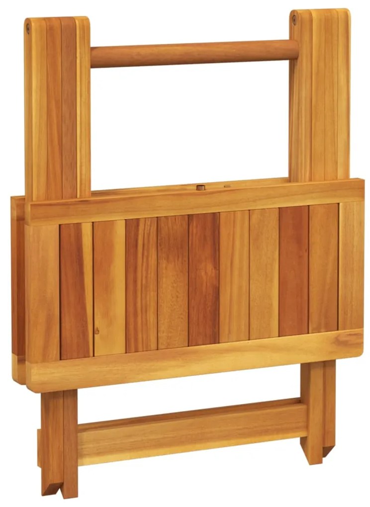 3 pcs conjunto jantar dobrável p/ jardim madeira acácia maciça