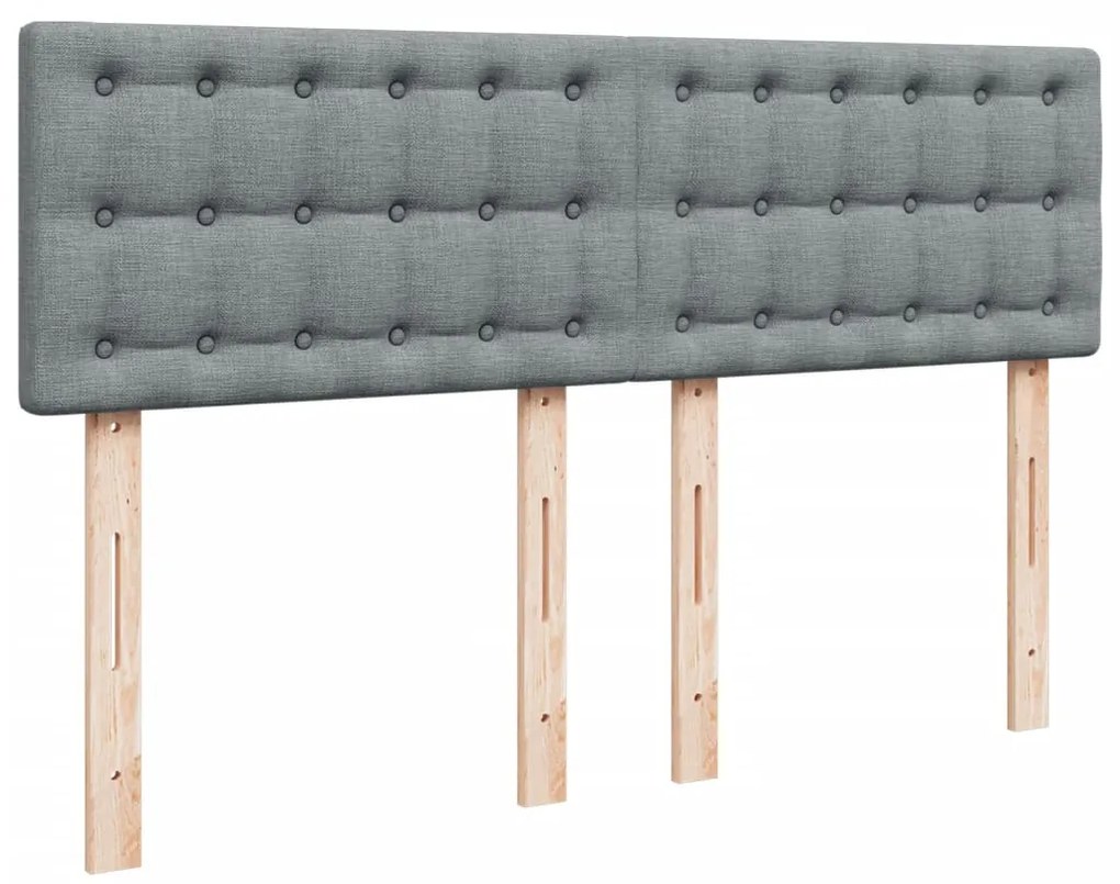 Cama com molas/colchão 140x200 cm tecido cinzento-claro
