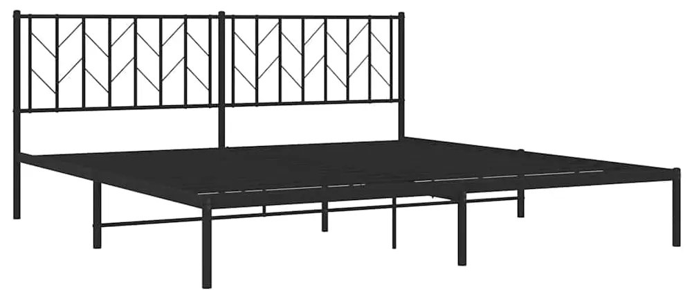 Estrutura de cama com cabeceira 193x203 cm metal preto