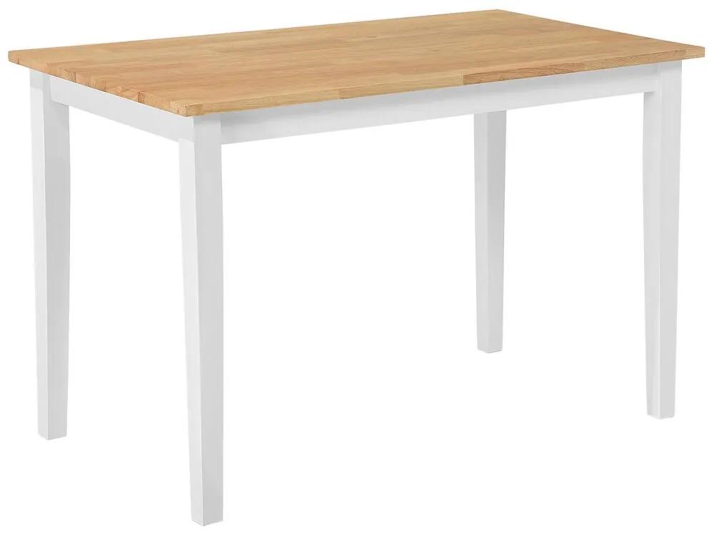 Mesa de jantar em madeira clara com pernas brancas 115 x 68 cm GEORGIA Beliani