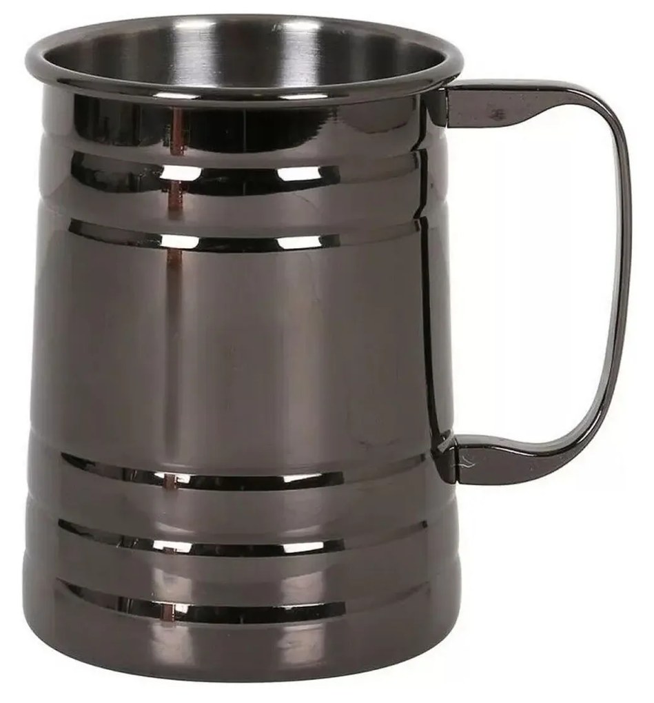 Caneca Cerveja Inox Preto 500ml