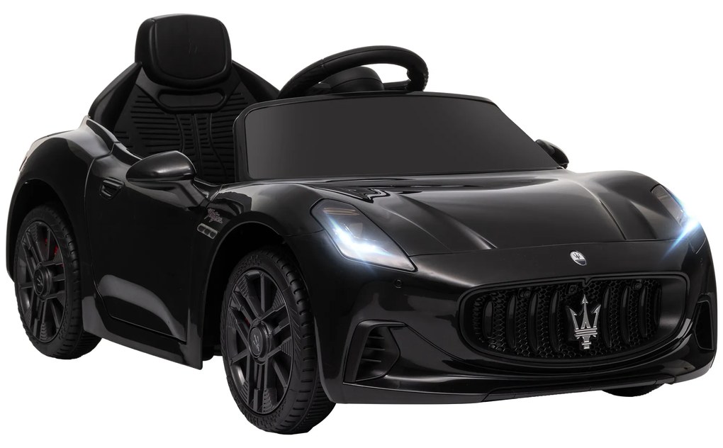 AIYAPLAY Carro elétrico infantil licenciado Maserati Gran Turismo Folgore, 12V com controle remoto, de 3 a 5 anos, preto | Aosom Portugal