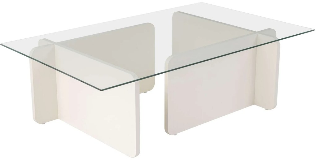 Mesa de Café Flavio - Branco Madeira - 105x30x65 cm