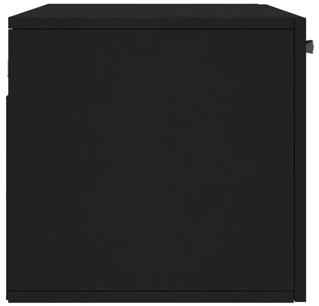 Armário de parede 80x36,5x35 cm derivados de madeira preto