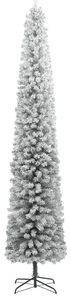 Árvore de Natal fina c/ suporte e flocos de neve 300 cm PVC