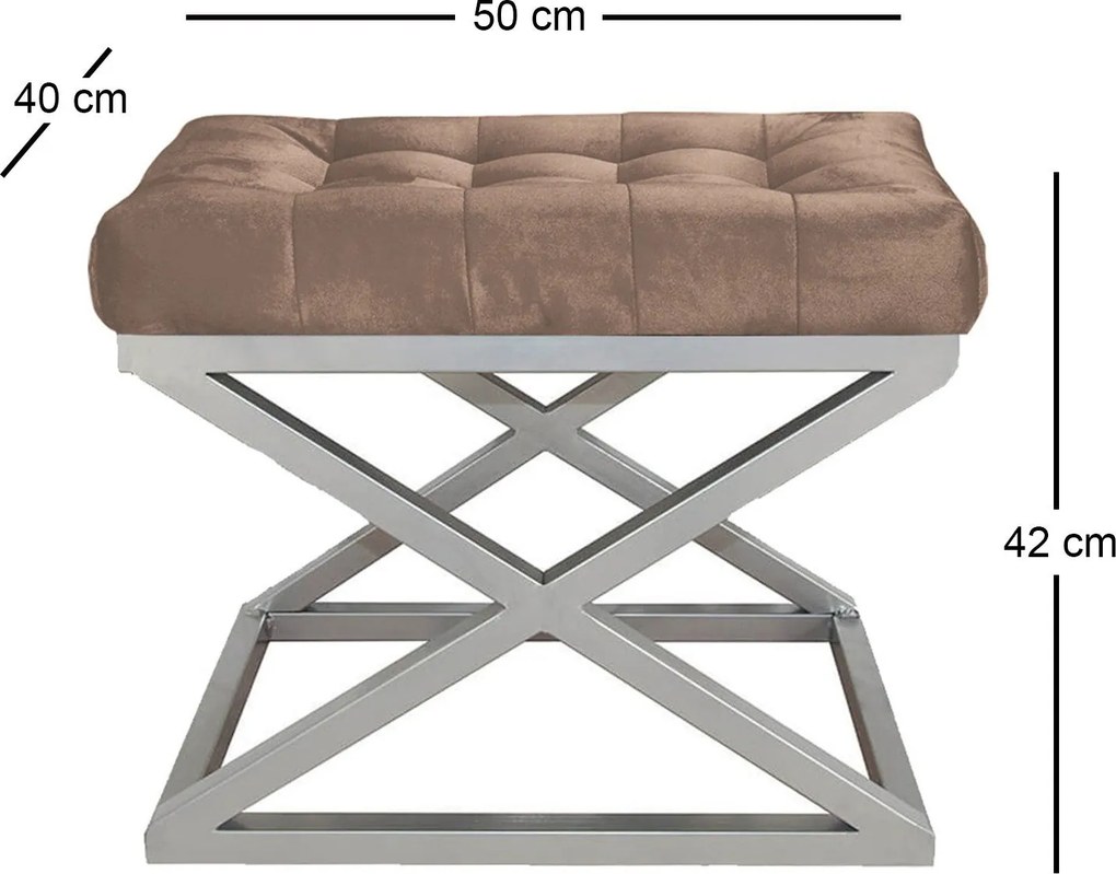 Pouffe Capraz – Silver Brown – 50 cm x 42 cm x 40 cm