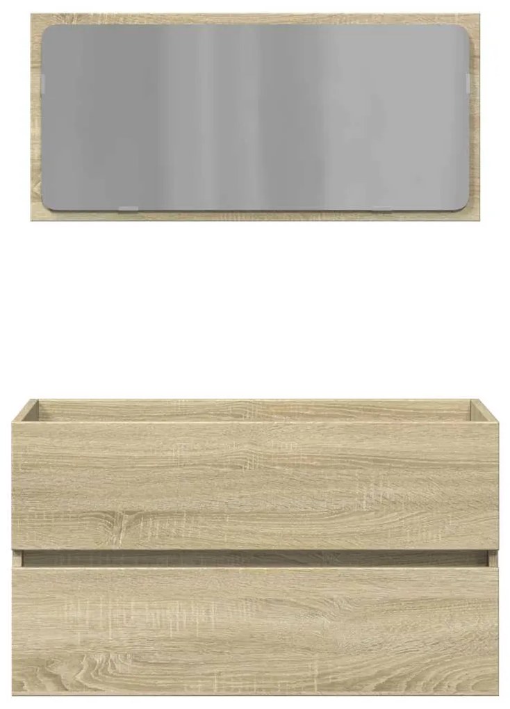 Armário de casa de banho com espelho 80x38,5x45 cm cor sonoma