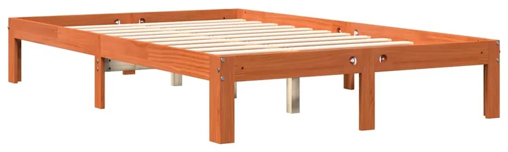 Cama sem colchão 120x200 cm madeira pinho maciça castanho-mel