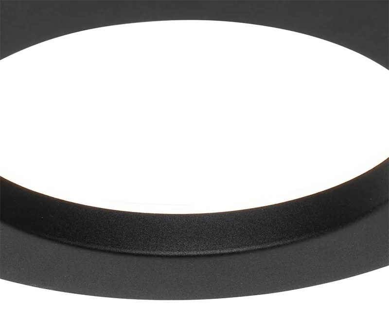 Candeeiro de pé moderno preto com braço de leitura incl. LED e dimmer - Divo Moderno