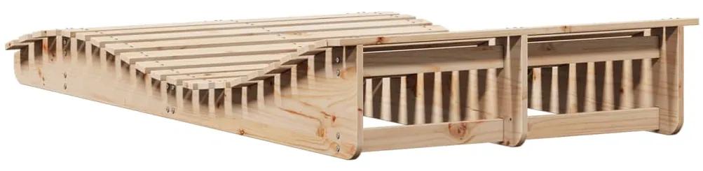 Espreguiçadeira 205x110x31,5 cm madeira de pinho maciça