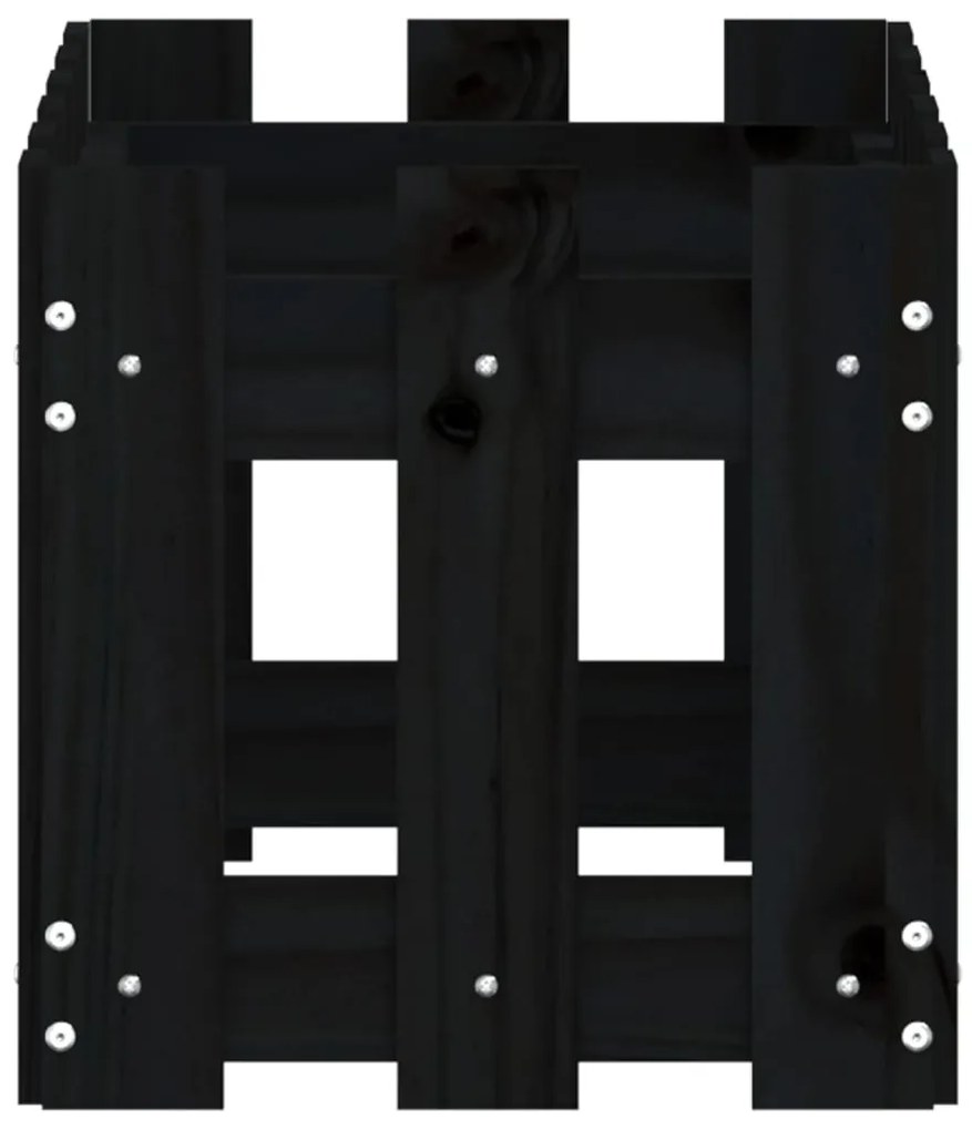 Vaso de jardim c/ design cerca 60x30x30 cm pinho maciço preto