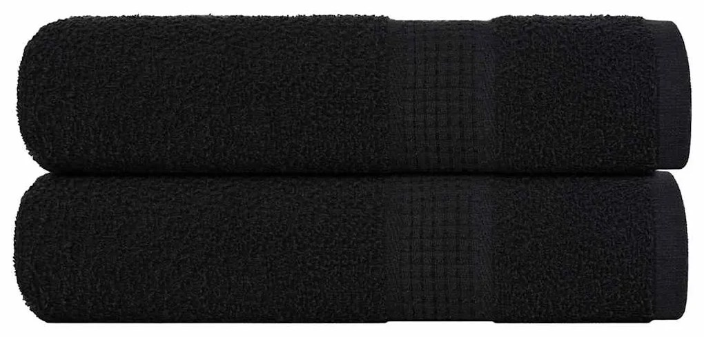 vidaXL Toalhas de mãos 2 pcs 50x100 cm 360 gsm 100% algodão preto
