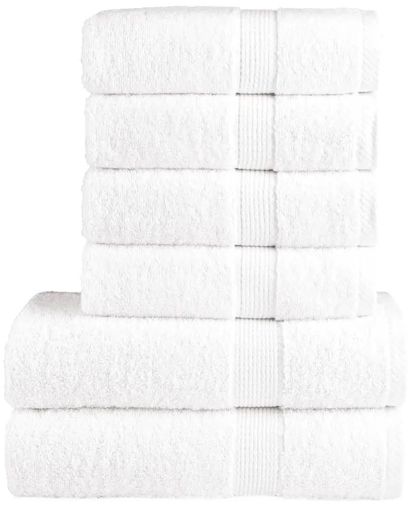 vidaXL 6pcs Conjunto toalhas banho premium SOLUND 600 gsm branco