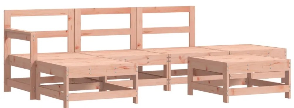 6 pcs conjunto lounge de jardim com almofadões douglas maciça