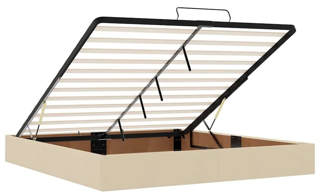 Estrutura cama otomana sem colchão 160x200 cm tecido cor creme