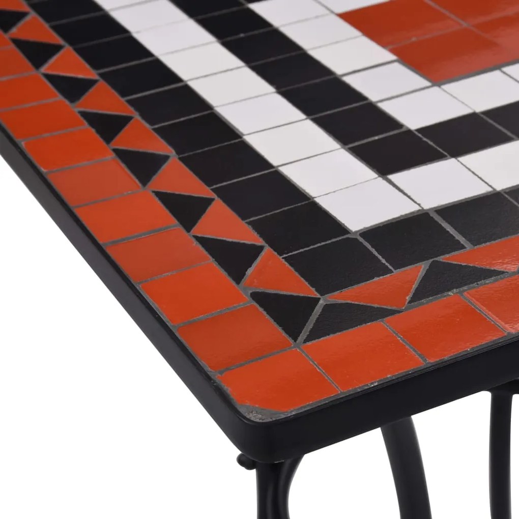 3pcs conjunto bistro mosaico azulejos cerâmica terracota/branco