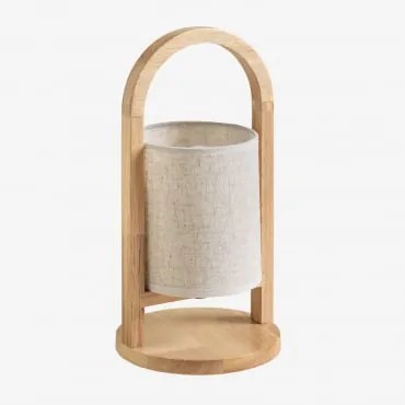 Lâmpada De Mesa Sem Fios Em Madeira Goriberg Natural - Sklum