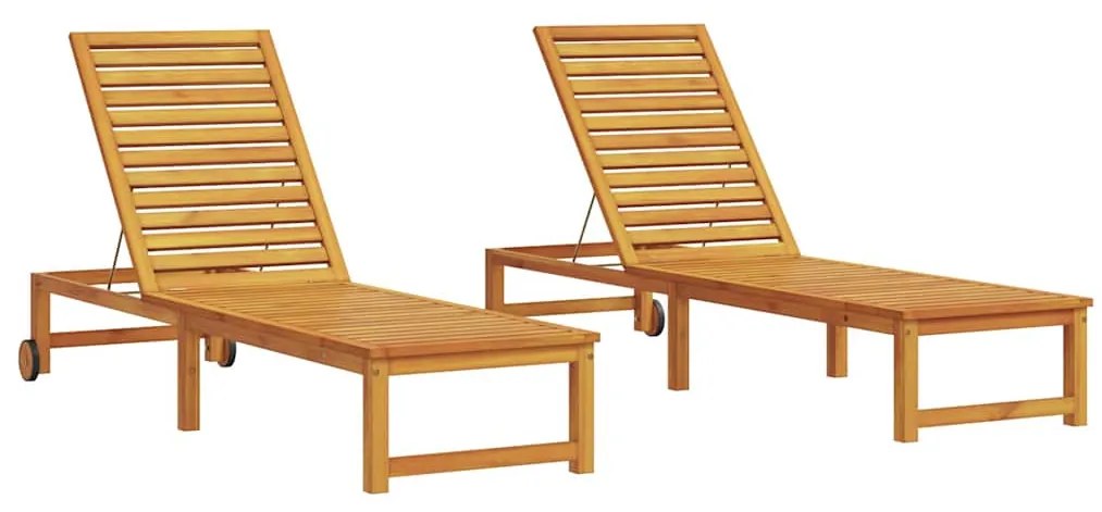 Espreguiçadeiras 2 pcs Madeira Sólida de Acácia