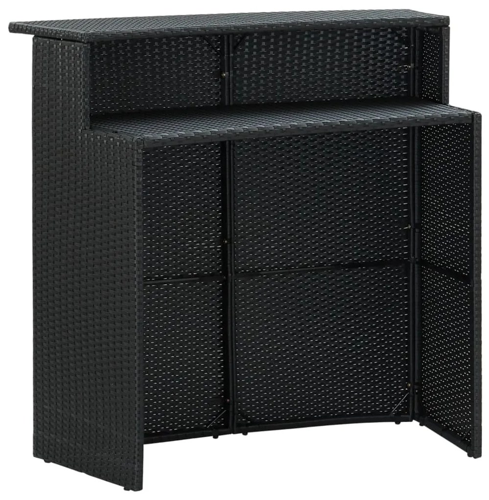 Mesa de bar para jardim 120x55x110 cm vime PE preto