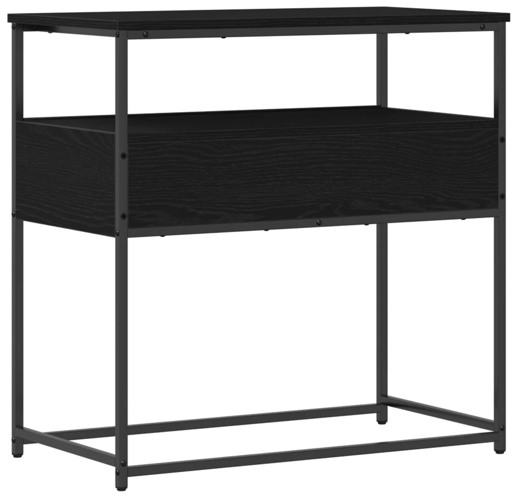 Mesa de Consola vidaXL Preto Carvalho 75x40x75 cm Madeira Engenharia e