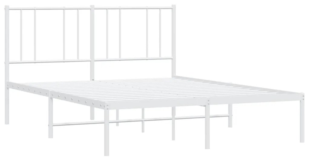 Estrutura de cama com cabeceira 160x200 cm metal branco