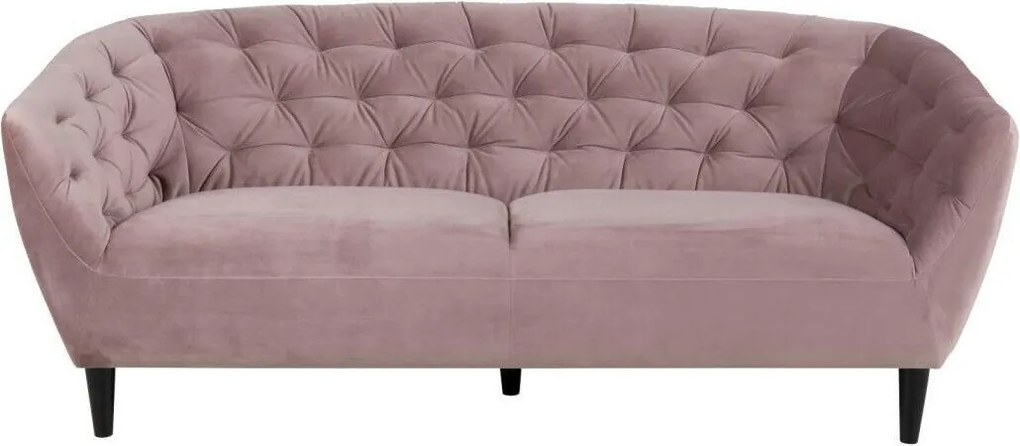 Chesterfield sofá Norsica 232, Número de lugares: 3, Rosa Dusty, 191x84x78cm, 40 kg, Tecido, Pernas: Madeira, Parcialmente montado, Madeira: Borracha