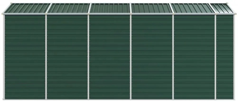 Abrigo de jardim 191x470x198 cm aço galvanizado verde