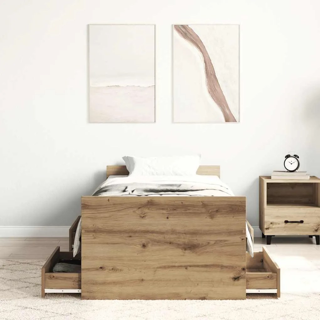 Estrutura de cama sem colchão 100x200cm derivados de madeira