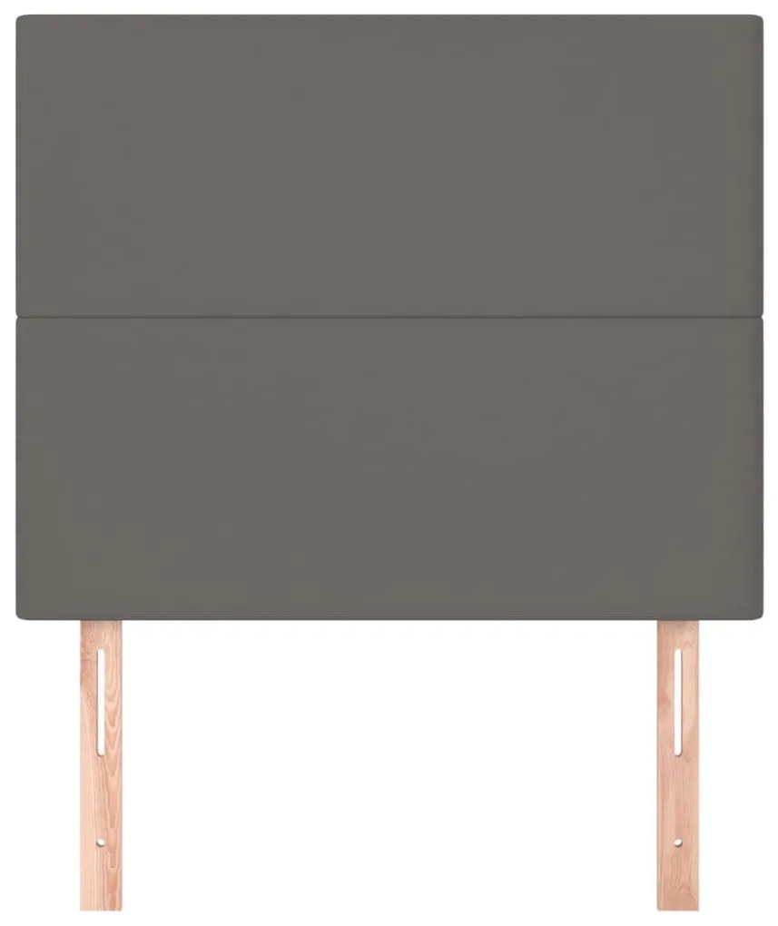 Cabeceira de cama 2 pcs couro artificial 100x5x78/88cm cinzento