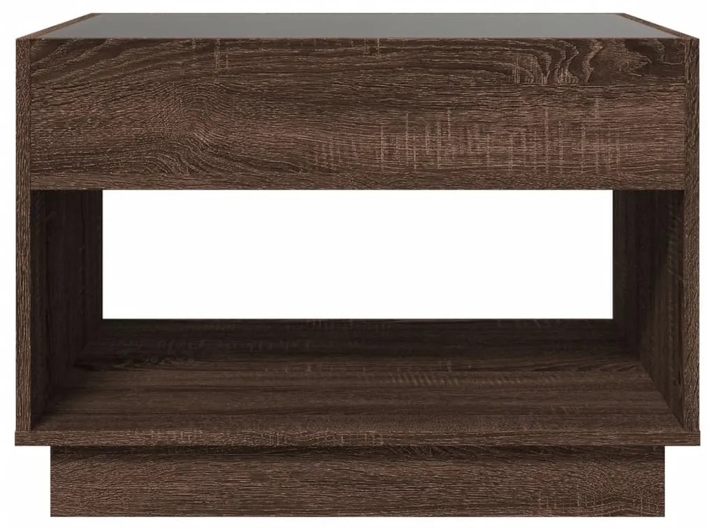 Mesa de centro luzes LED Infinity 70x50x50 cm carvalho castanho
