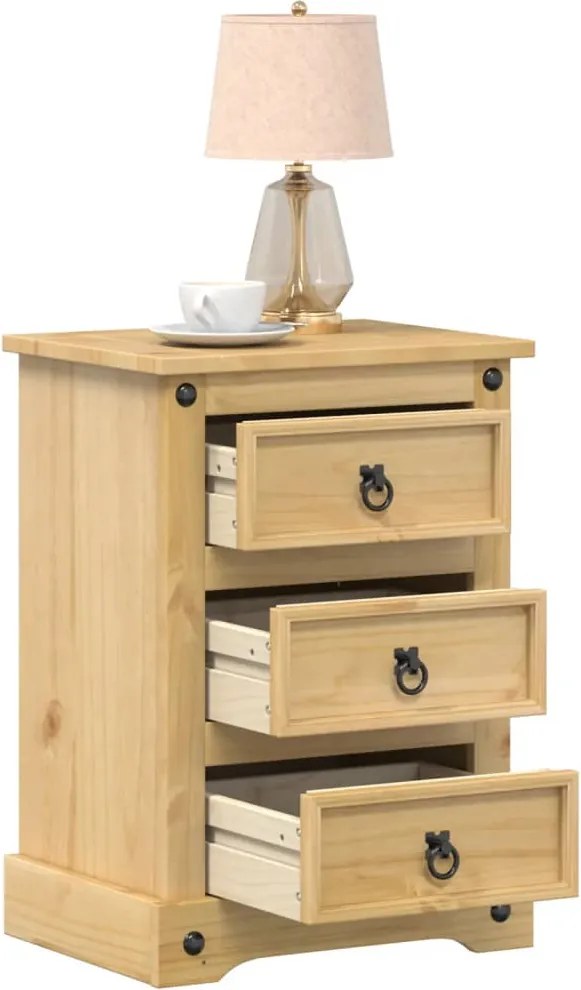 vidaXL Mesa de cabeceira Corona 45x35x64 cm madeira de pinho maciça