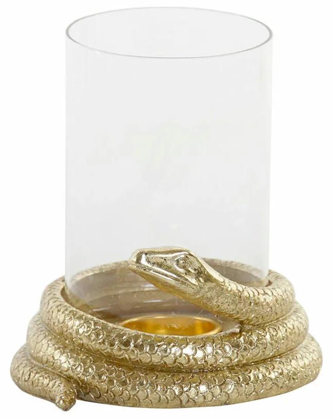 Castiçais DKD Home Decor Resina Dourado Serpente (15 x 13 x 16 cm)
