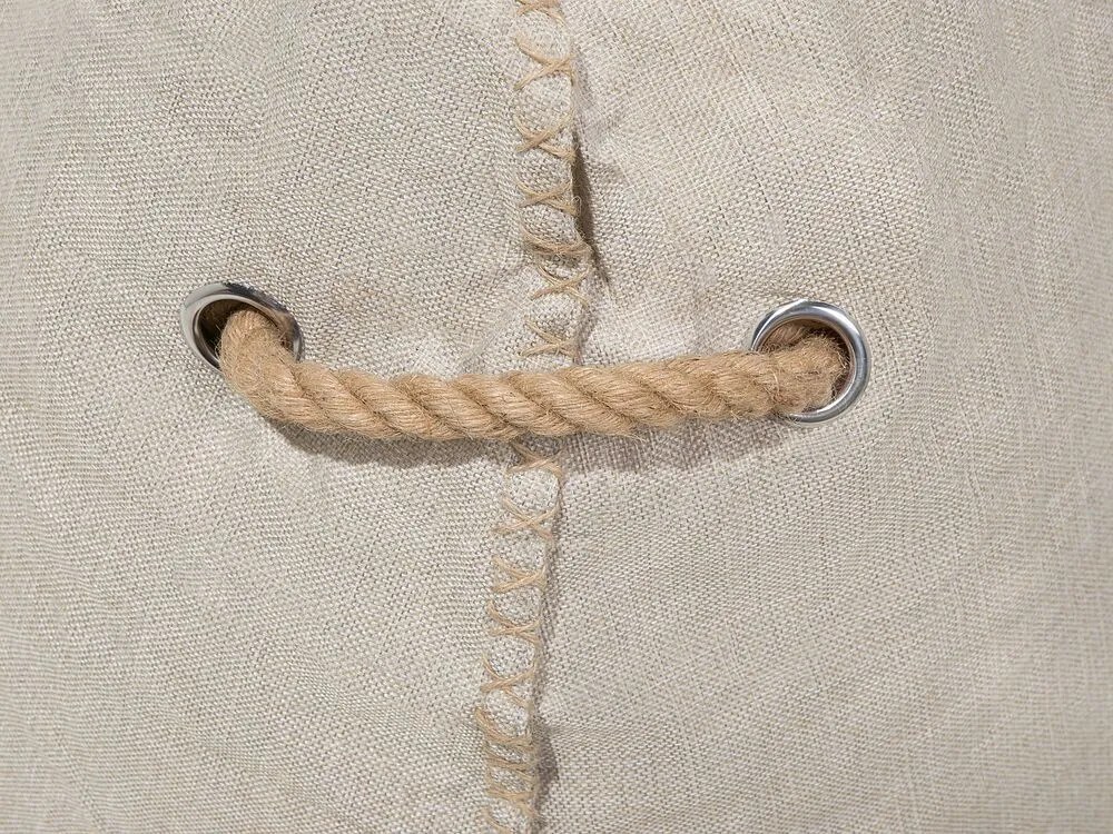 Pufe poltrona creme LINEN DROP Beliani