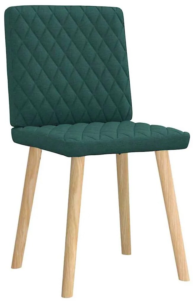 Cadeiras de jantar 2 pcs tecido verde-escuro
