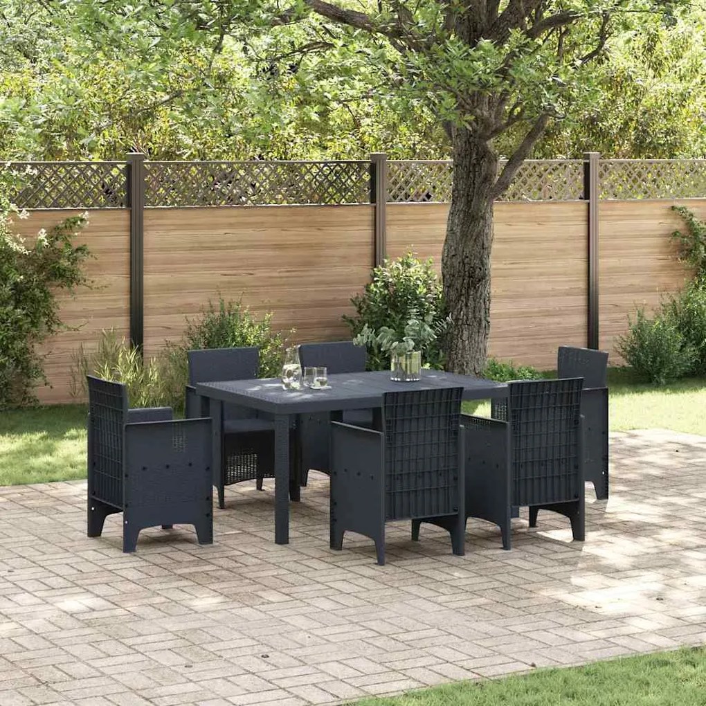 vidaXL Mesa de Jantar para Jardim Antracite 150 x 100 x 73 cm vime PE