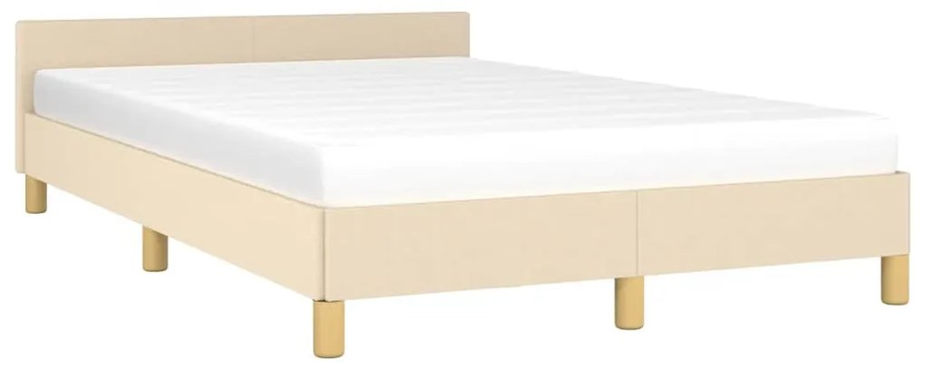 Estrutura de cama sem colchão 120x200 cm tecido cor creme