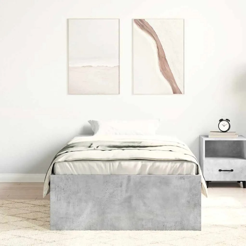 Estrutura de cama 100x200 cm cinza cimento