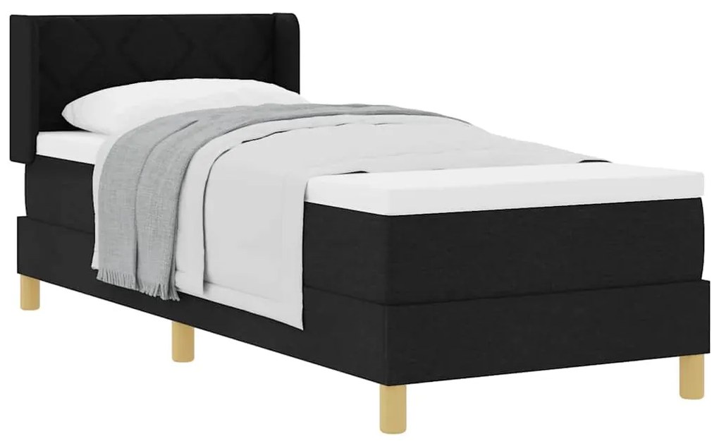 Cama Box Preto e Branco e Preto 80 x 200 cm tecido
