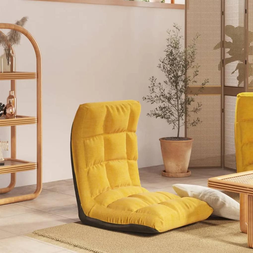Colchão/cadeira de piso dobrável tecido amarelo mostarda