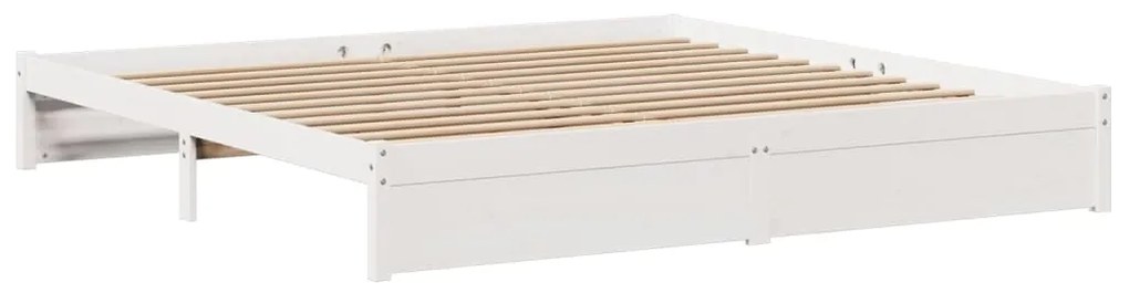 Estrutura de cama c/ cabeceira sem colchão 200x200 cm branco