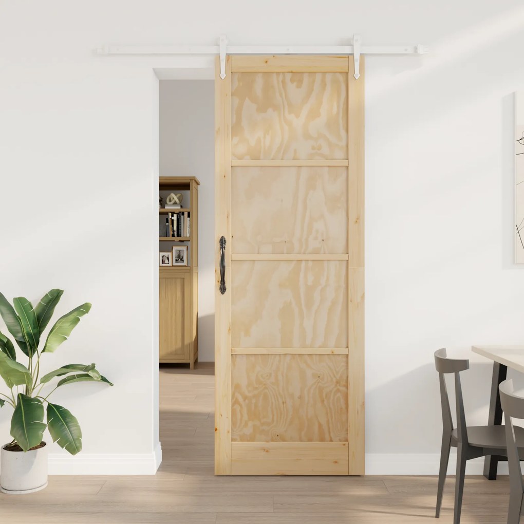 Porta Deslizante vidaXL com Conjunto de Hardware 83x232 cm Madeira Mac