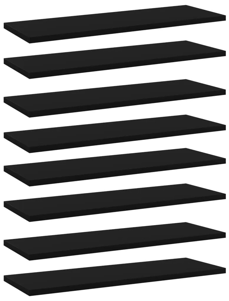 vidaXL Prateleiras para estante 8 pcs 60x20x1,5cm contraplacado preto