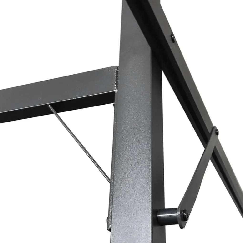 Pérgola com toldo retrátil 295x292x230 cm cor cinza-acastanhado