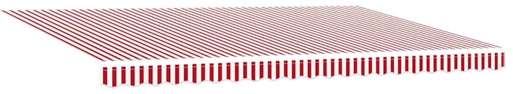 Toldo Retrátil Automático com LED Listrado Vermelho e Branco 500x300 c