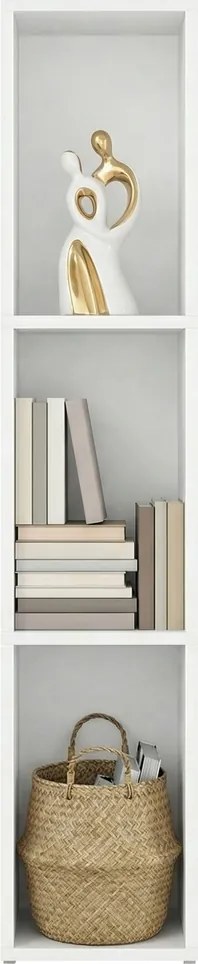 Estante com 3 prateleiras aberta 24 x 20 x 94,8 cm, estante para a sala de estar Branca