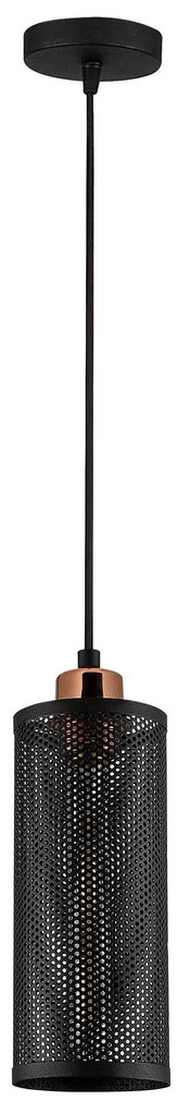 Candeeiro de Teto Amasra – Preto e Bronze – Diâmetro 10 cm, Altura 116